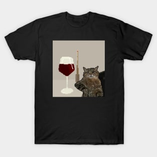 CAT MOOD - WINE pixelart T-Shirt